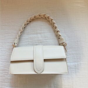 Elegant Cream Braided Handle Women's Bag